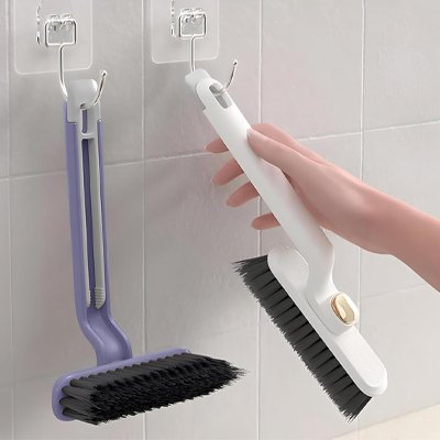 Brosse de nettoyage manuelle longue poignee poils noirs durs 